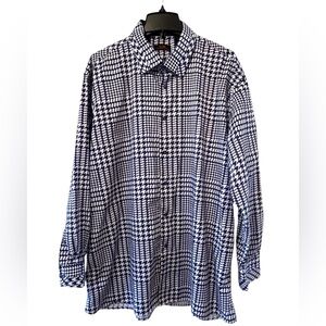 Steven Land 2 XL 18-18 1/2 Blue and White Men’s Shirt